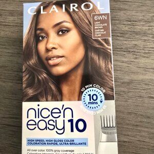 Clairol Nice'n Easy Easy 10 Permanent Hair Dye 6WN Light Chocolate Brown